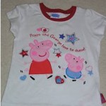 girl tees white color with two small pig