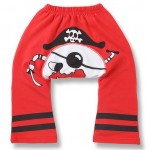 kids cartoon pants red color with cute pirate