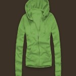 women hoodie light green zip style